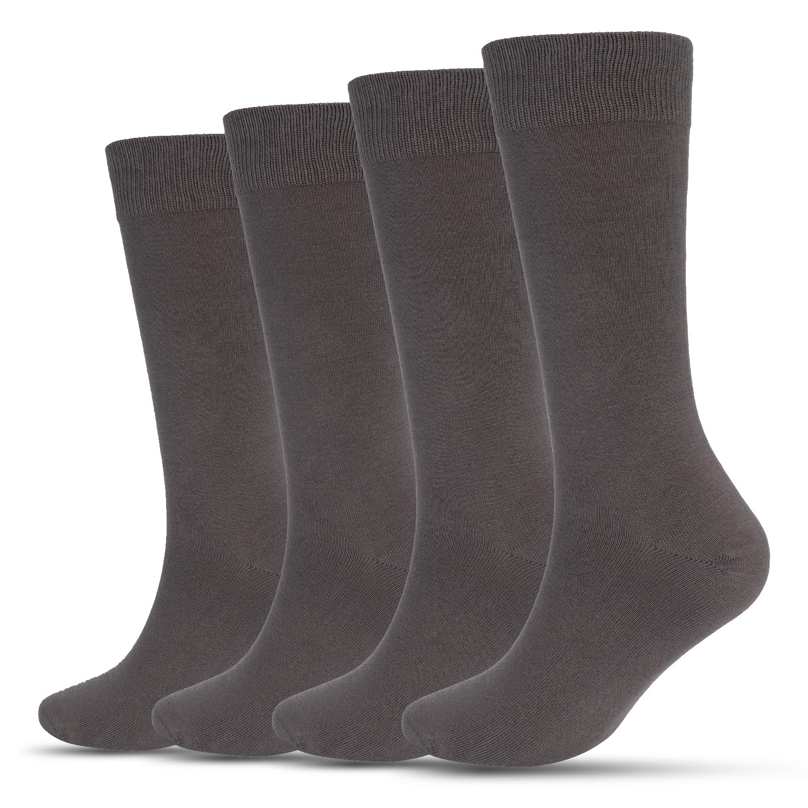 Men's Dress Socks 4 Pack Crew Business Casual Sock Moisture Wicking Super Soft
