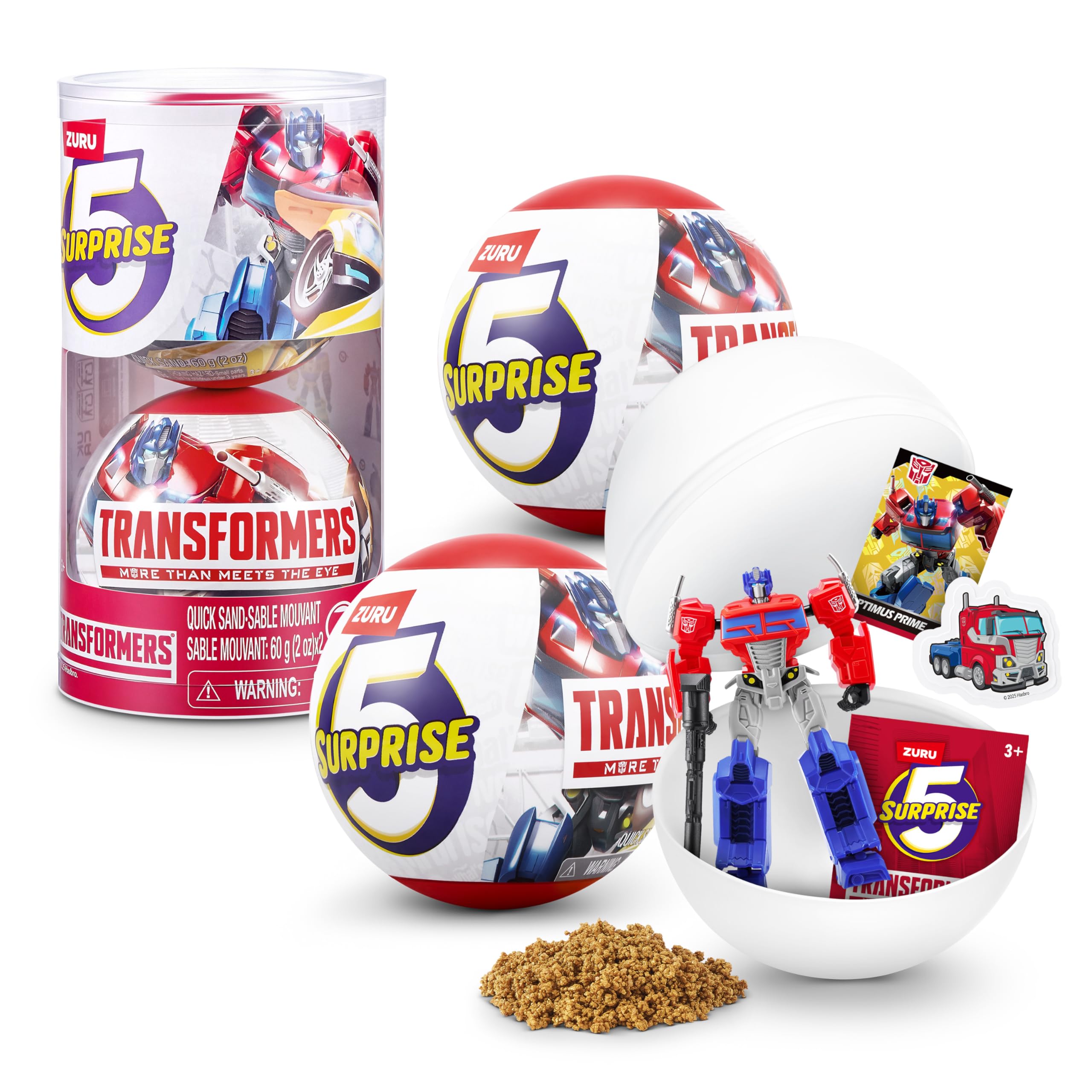 5 Surprise 2 Capsules Transformers Series 1 by ZURU, Collectable Mystery Unboxing for Kids, Realistic Miniature Toy, Playset & Accessories