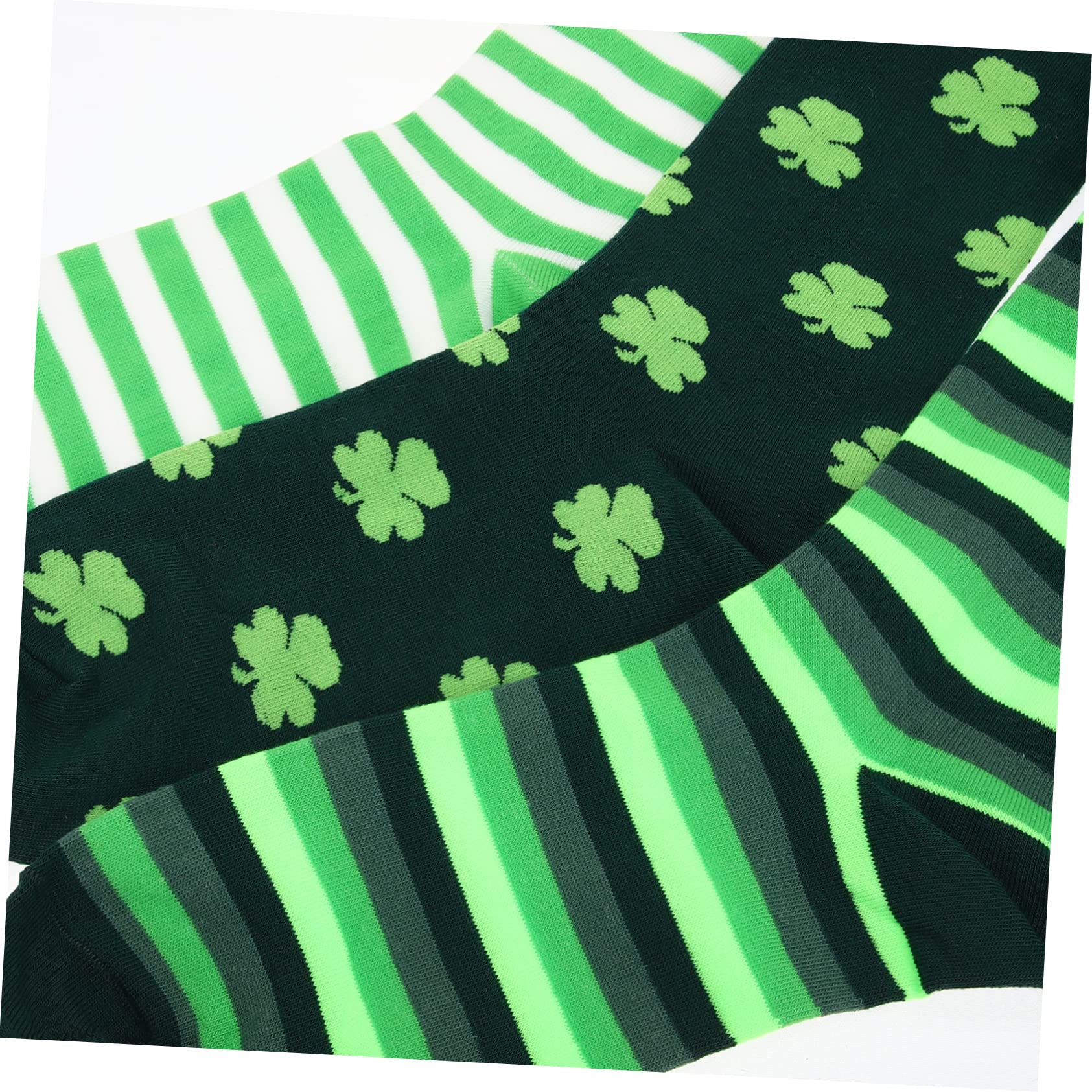 Abaodam 2 Sets St. Patricks Day Kostümzubehör Neuartige -socken mit Kleeblatt-muster Aus Baumwolle für Paare 3 Paar * 2
