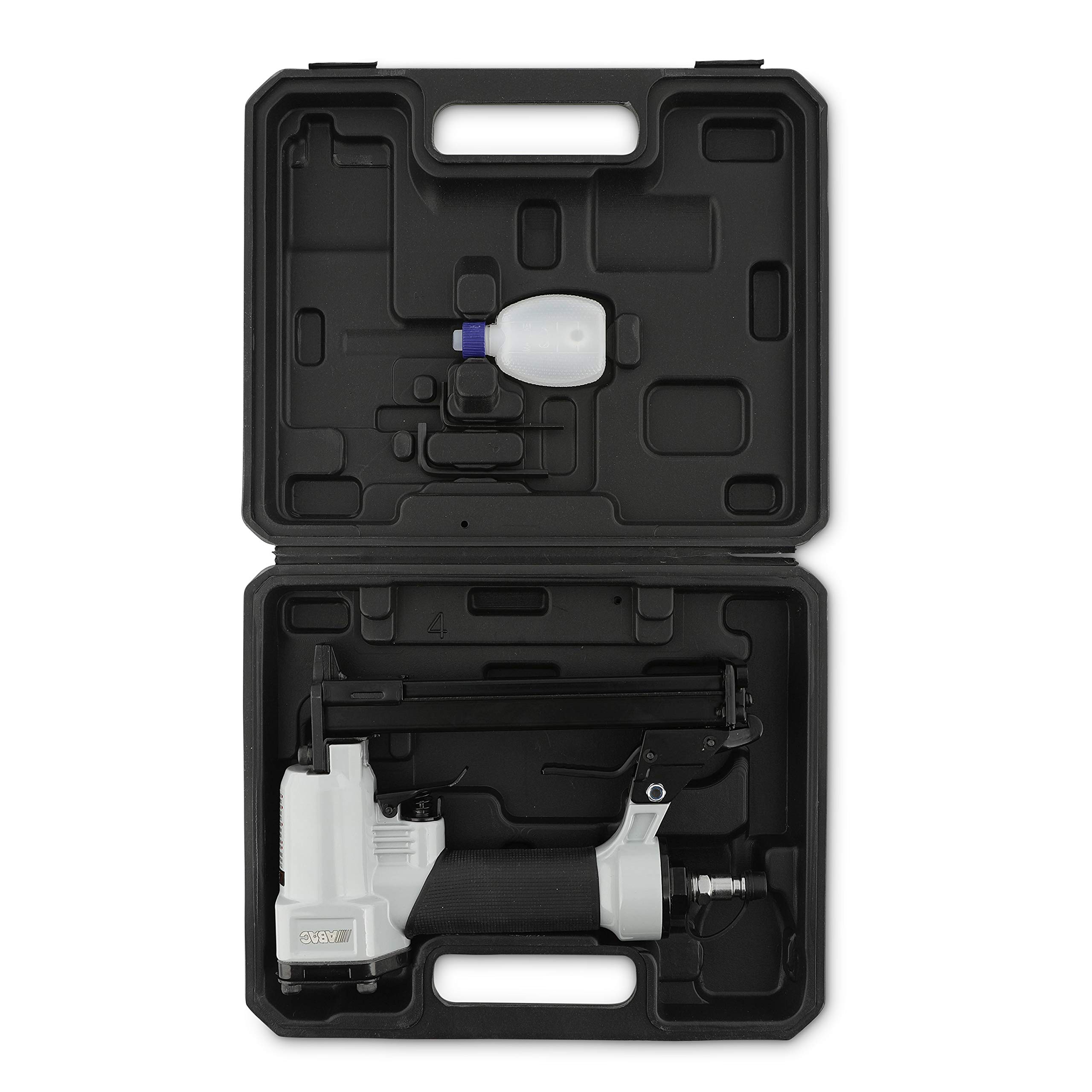 ABAC Cucitrice Pneumatica G-302 - Valigetta in plastica con accessori (chiave esagonale 3 e 4 mm + bottiglia d'olio vuota) - Fino a 100 punti - Lunghezza punti: 6-16 mm