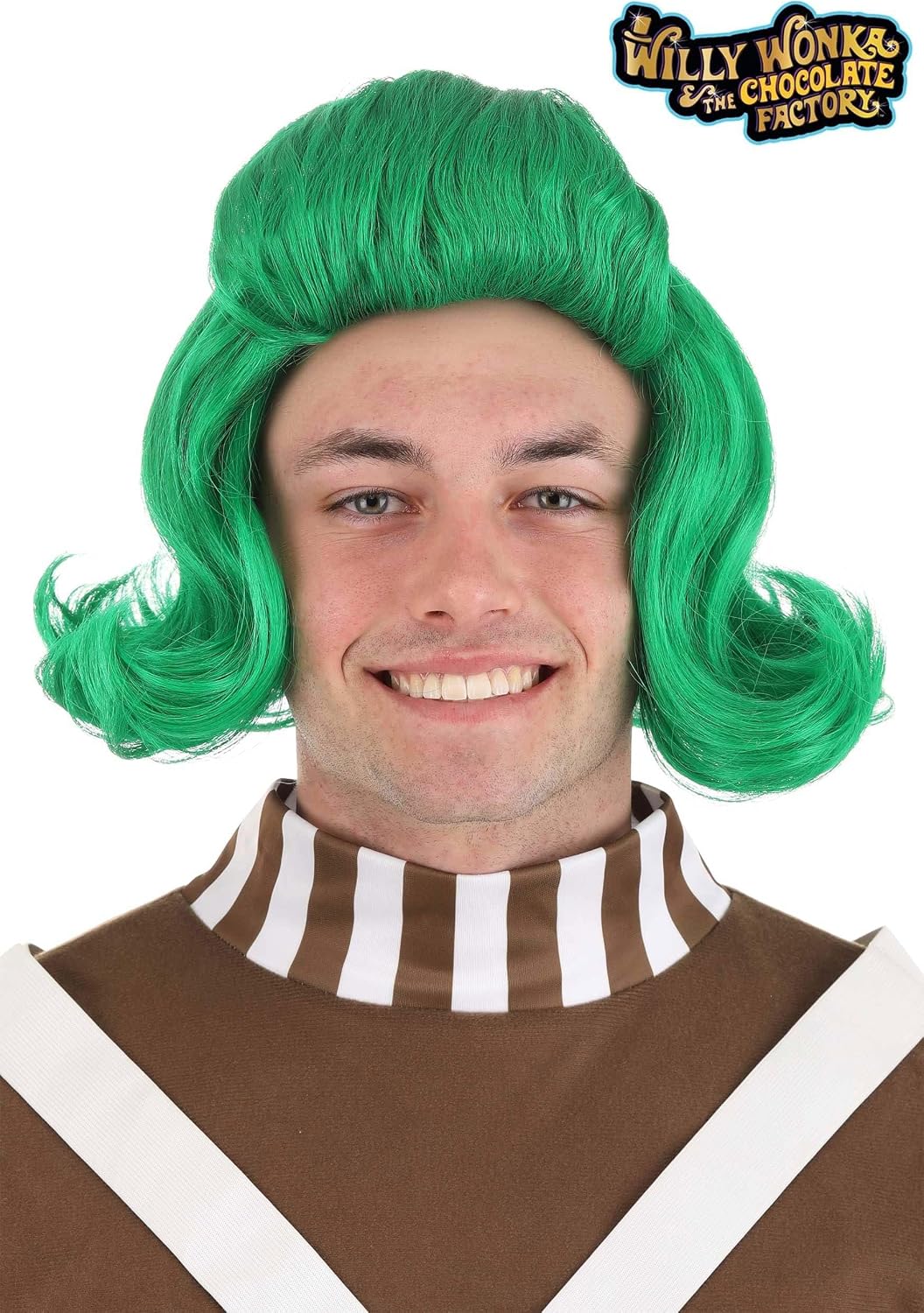Willy Wonka Oompa Loompa Wig Costume Accessory, Green Wig for Chocolate Factory Worker Outfit & Halloween Standard