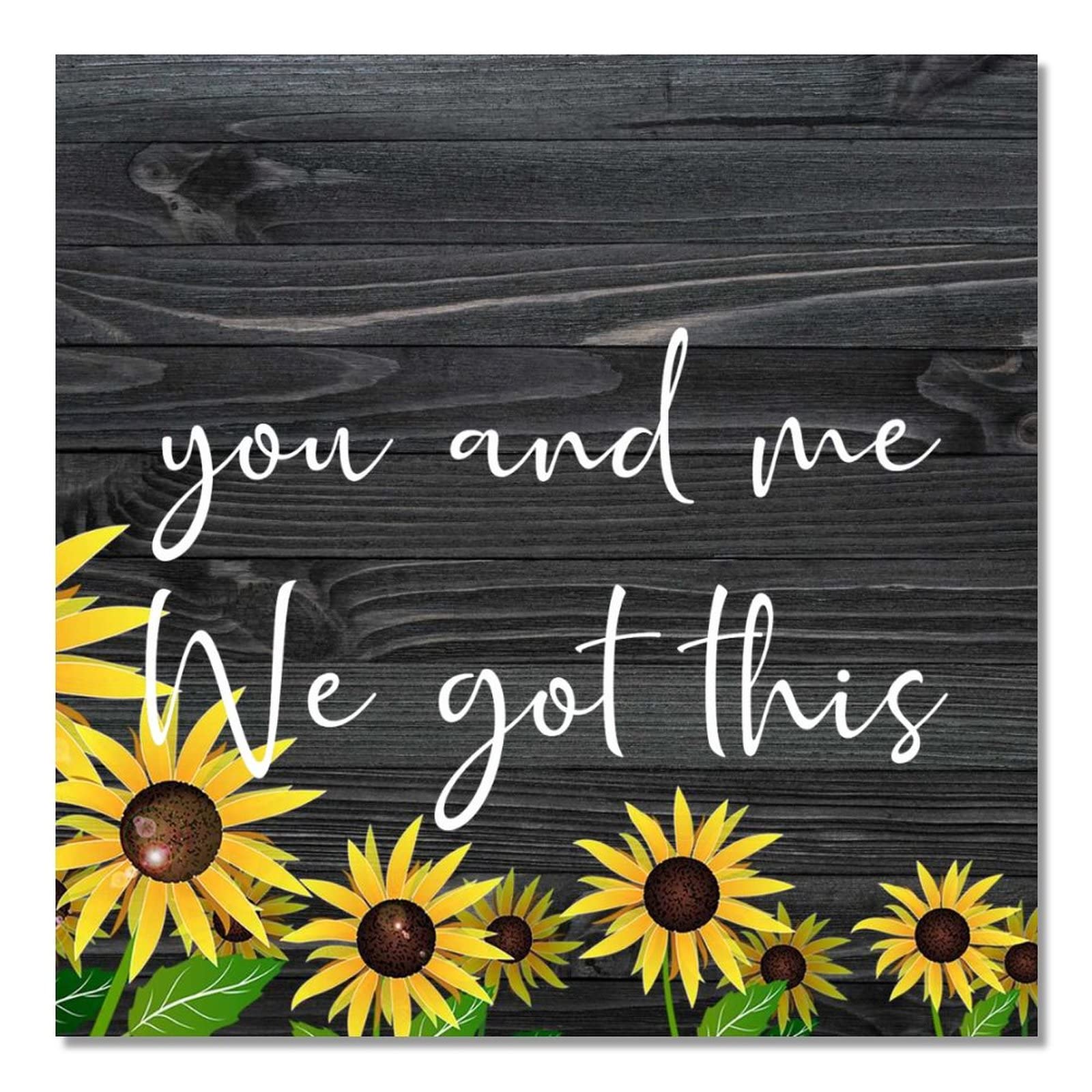 Plaque murale en bois célébrant l'amour avec son motif tournesol chaleureux