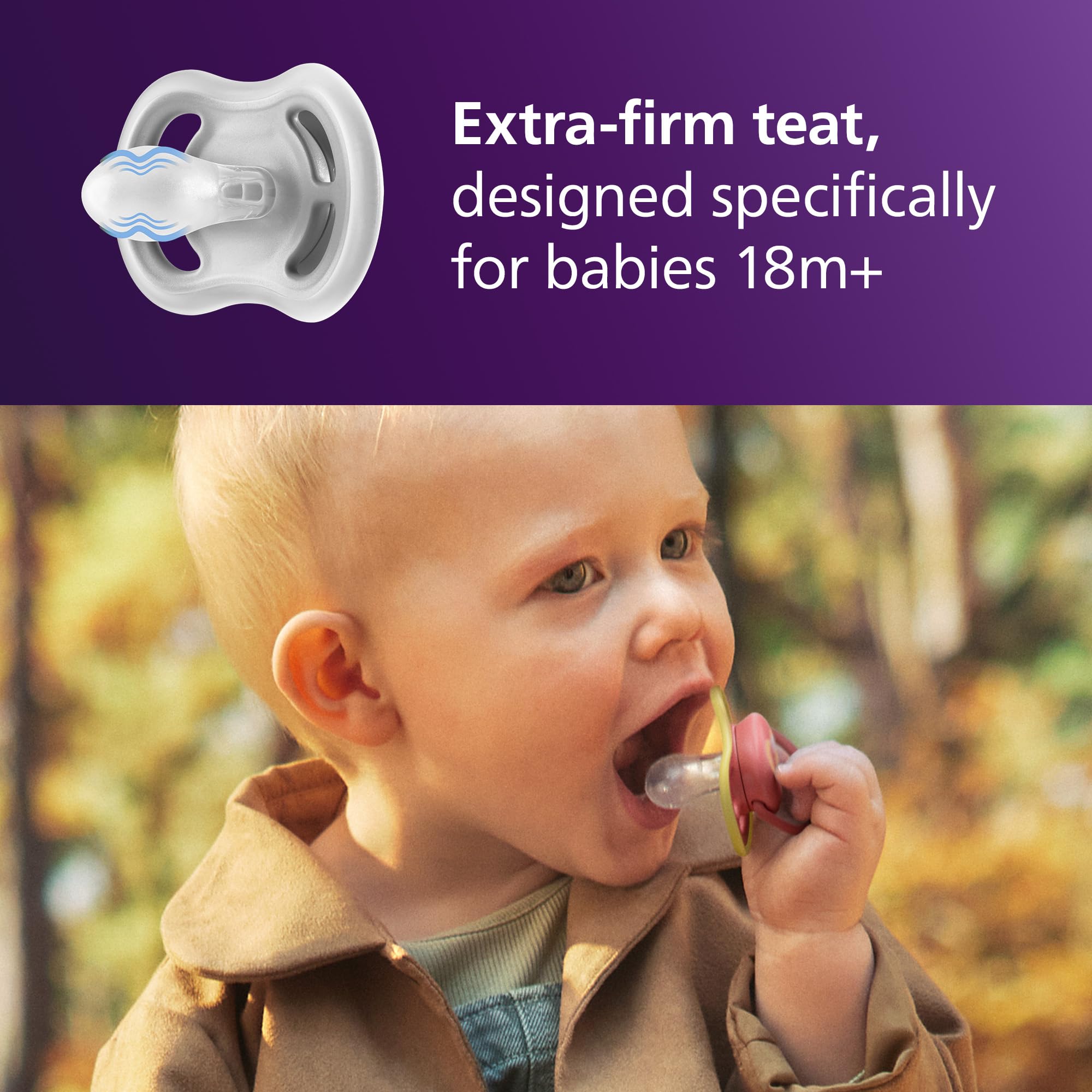 Philips Avent Ultra Air Soothers, Orthodontic Design, for Babies 18 Months+, Soft Silicone Symmetrical Teat, BPA-Free - Image 4