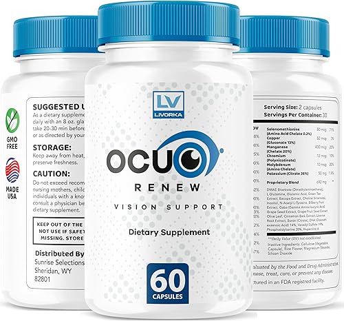 Vista 8 de Ocuo Renew Capsules, OcuRenew Eye Vision All Natural, Ocuo Renew Focus Advanced Formula, Opiniones de OcuoRenew 60 cápsulas durante 1 mes
