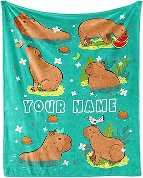 Custom Throw Blanket for Adults - 60x80 Inches Twin Size - Soft Fluffy Cozy Blankets Gift - Green Cute Blanket Throws for Bed, Sofa, Winter