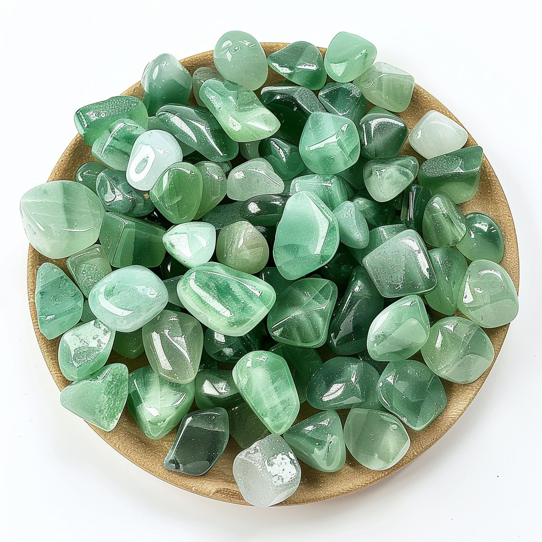 Polished Green Fluorite Crystal Chips Set, 0.4", 128 Pcs - Handpicked Tumbled Stones and Crystals Bulk for Healing, Reiki, Meditation, Witchcraft and Home Decor