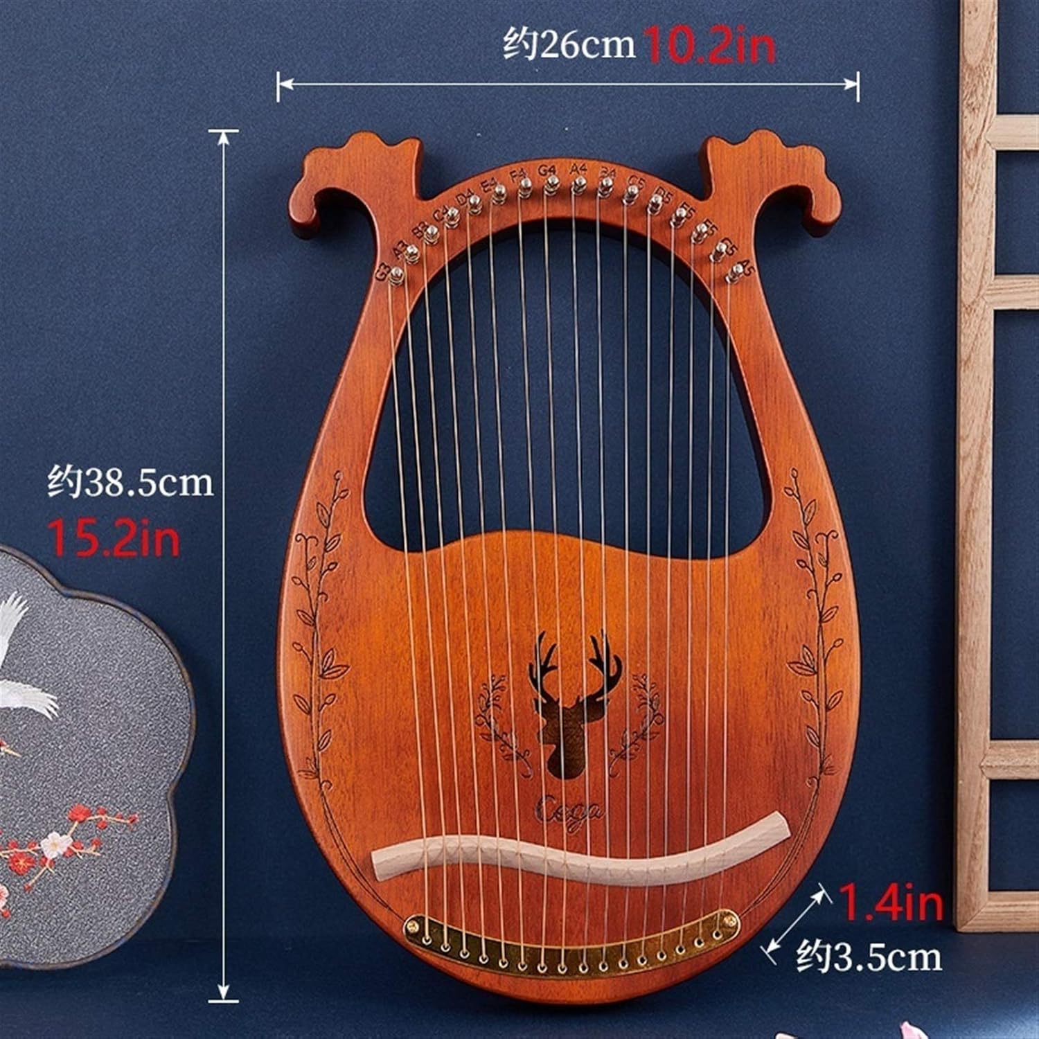 Buy Suosenghred Lyre Harp 16 String Ancient Style Lyres Wood String Instrument Solid Wood For Music Lovers Beginners Color A Online In Indonesia B08y1m6t7c