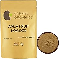 Vista 1 de CARMEL ORGANICS Amla/Amlaki (Emblica officinalis) Polvo de frutas (8 onzas) para el cuidado del cabello, la piel y el bienestar Natural, sin OMG