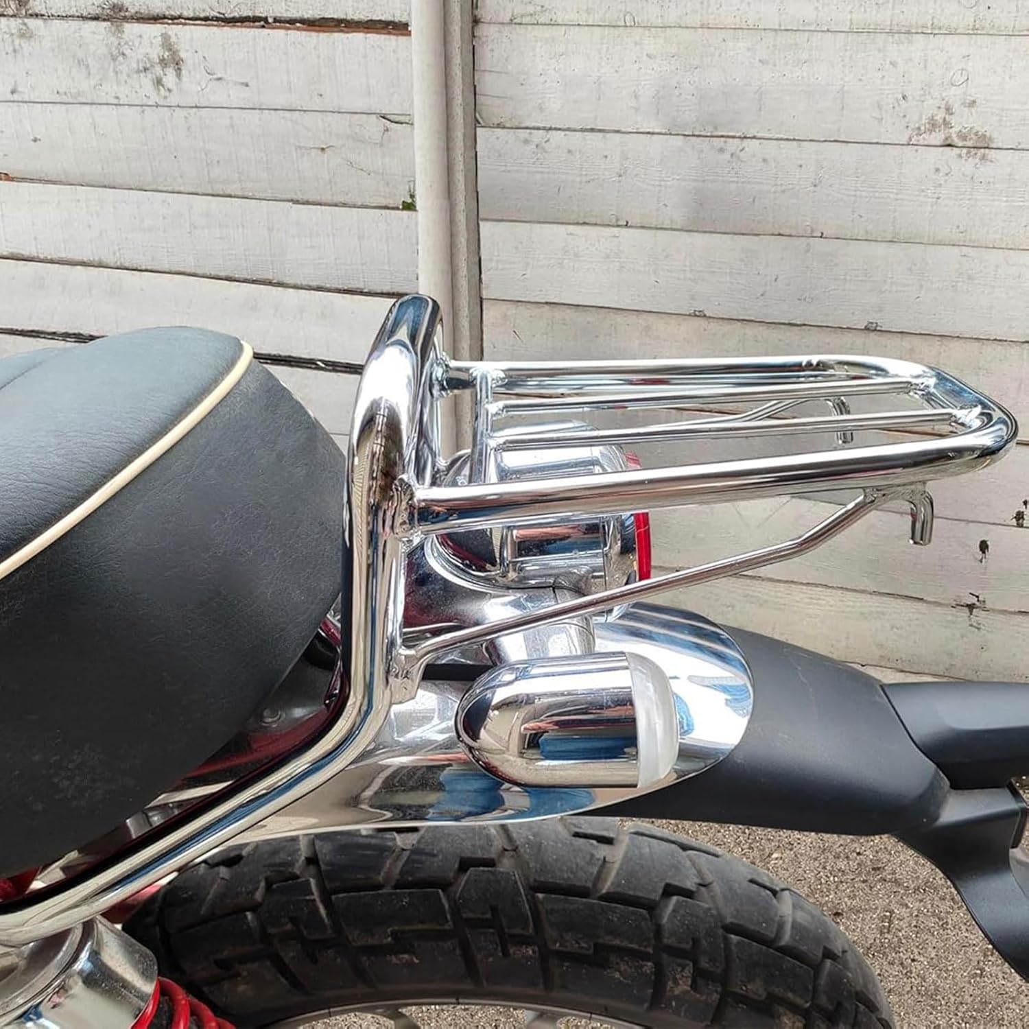 Motorcycle Rear Carrier Support Shelf Luggage Rack Passenger Grab Bar for for HO&N&DA Monkey 125/Z125 Monkey125 Z 125 Accessories 2018-2024 (JB02/JB03) (Chrome)