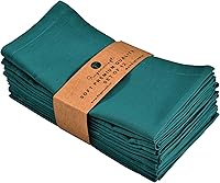 Vista 79 de Fingercraft Juego de 12 servilletas de tela de mezcla de lino y algodón, lavables, calidad premium, fiestas, bodas, servilletas de cena en inglete