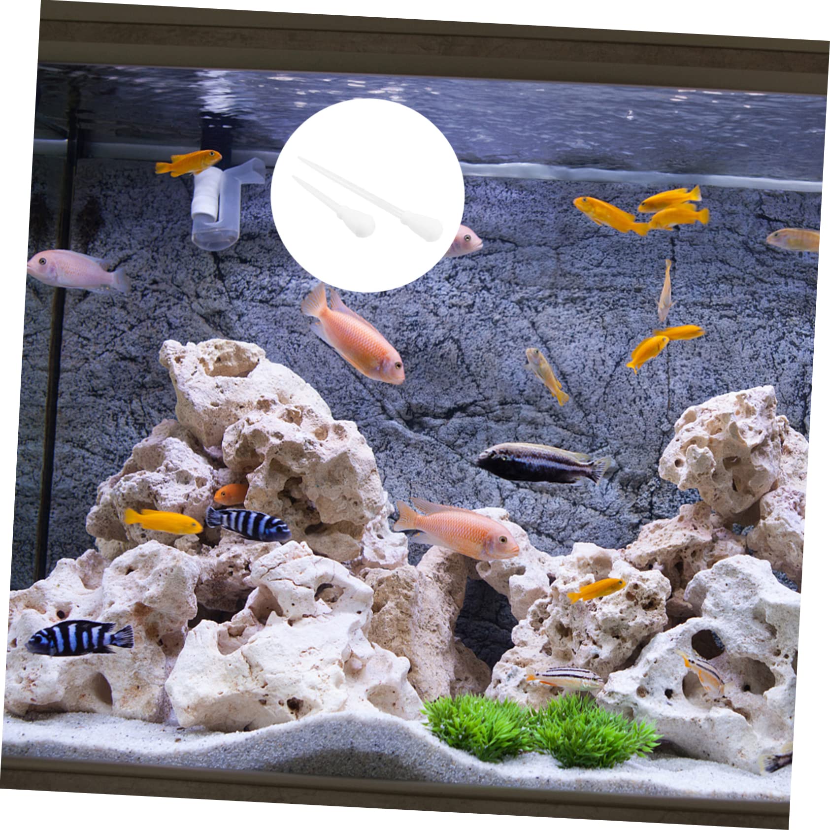 Cabilock 2sets Fish Tank Cleaning Tools Aquarium Dropper Waste Gravel Water Changer Manual Feeder Marine Feeding Tool 2pcs*2