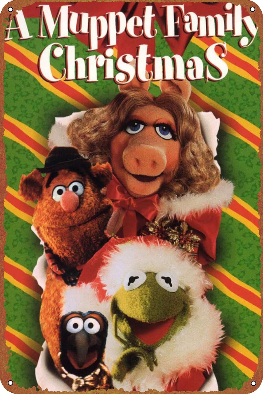 A Muppet Family Christmas Movie Poster Metal Plaque Tin