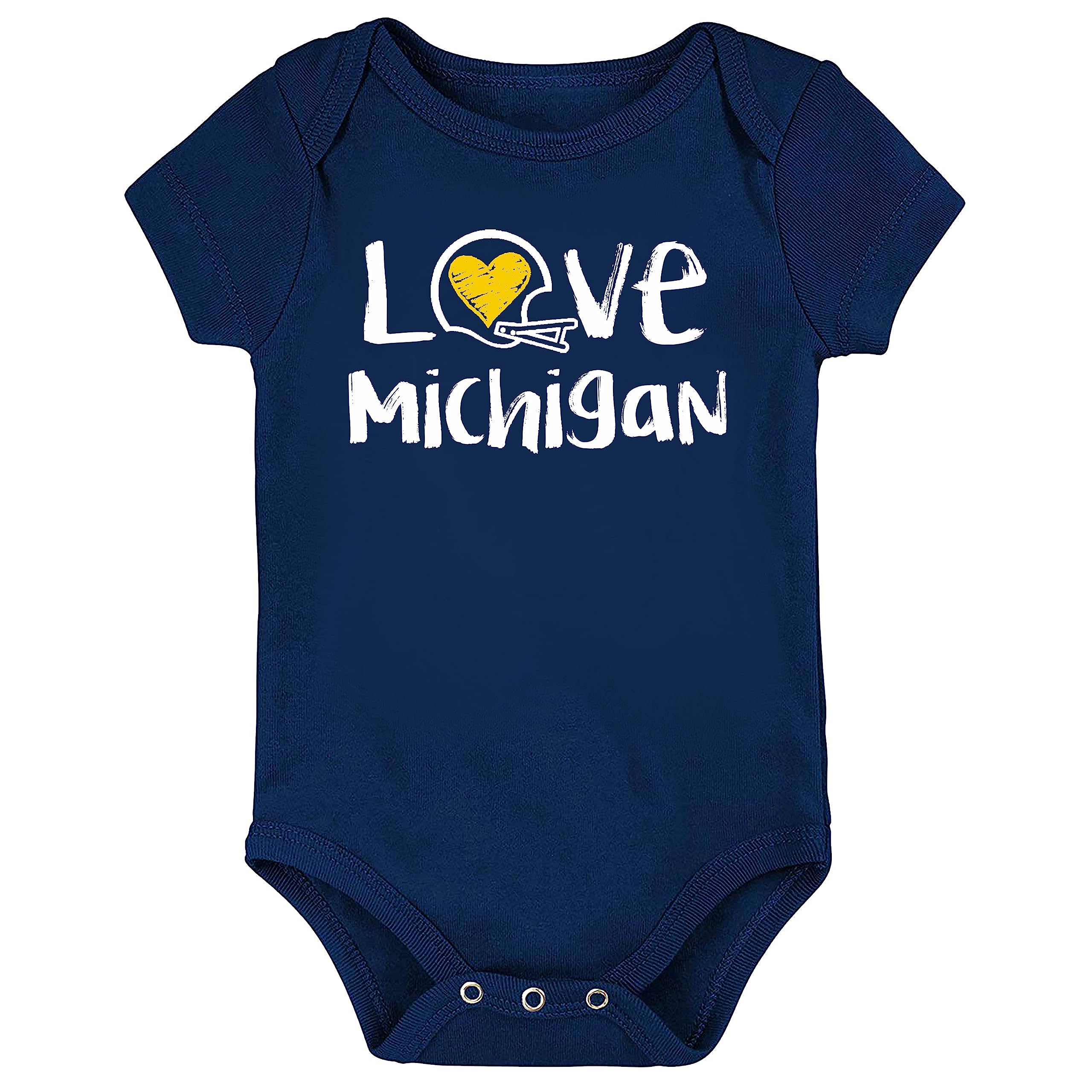 Future Tailgater Loves Football Baby Chalk Art Bodysuit for Michigan Fans