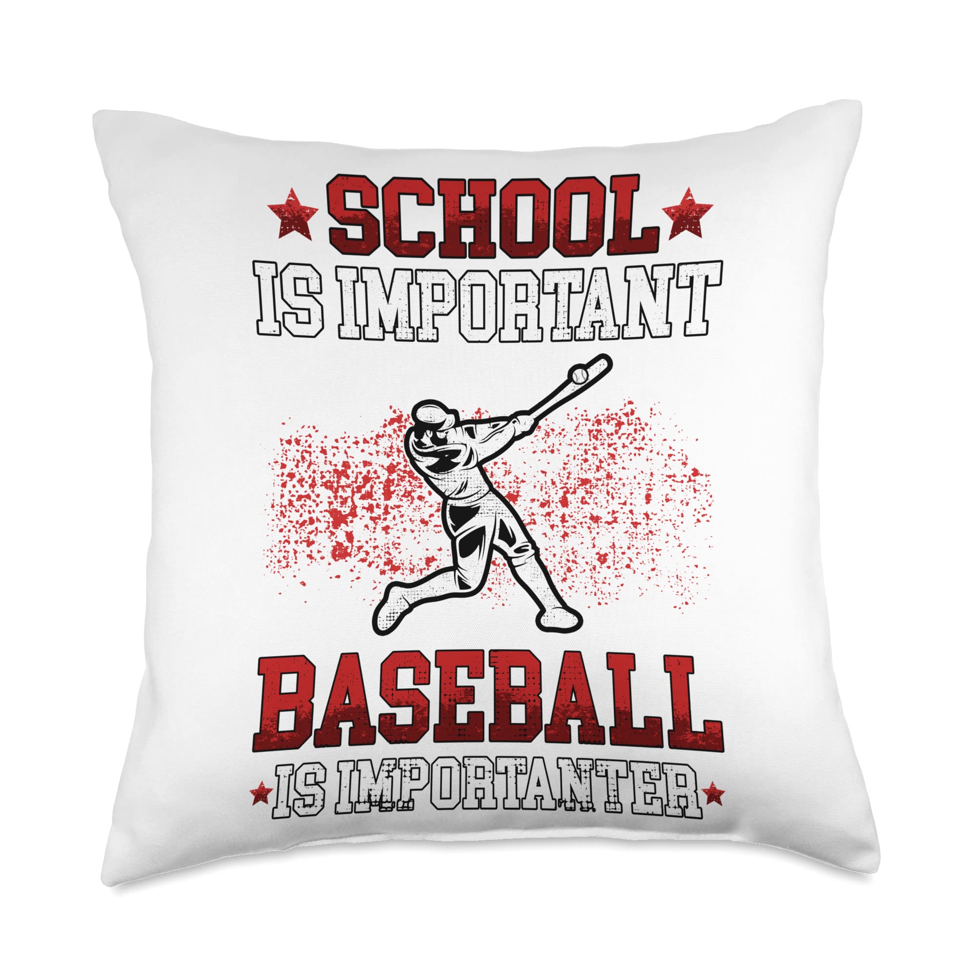 Baseballfan And Baseball Designs Baseball is Importanter Baseballplayer Throw Pillow, 18x18, Multicolor