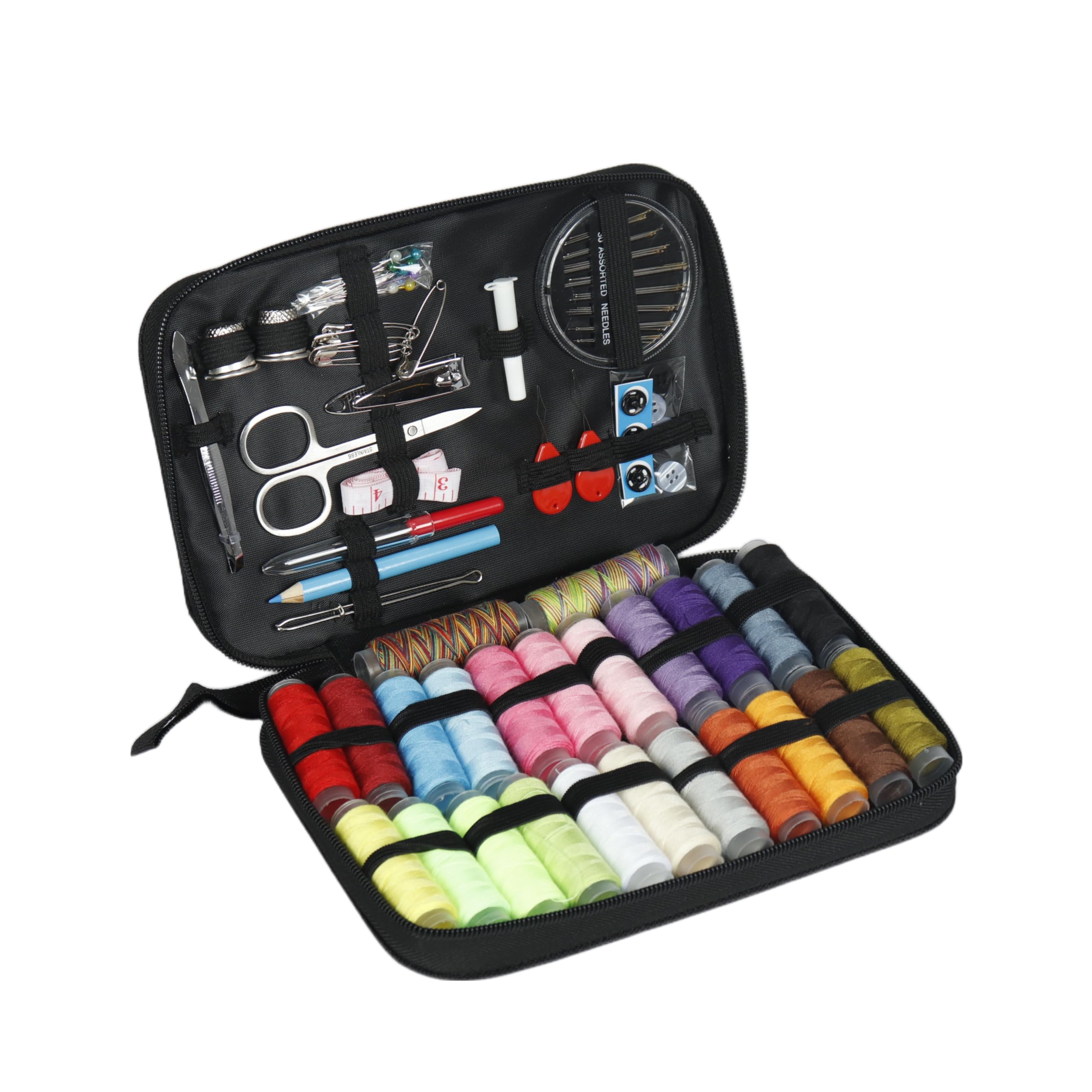 Gemsy Sewing Kit Box | Tailoring Tools Combo with Accessories, Scissors, Thread, Needles, Measuring Tape | Sui Dhaga Portable, Stitching Items Box for Home, Ladies, Multipurpose, Travel, DIY