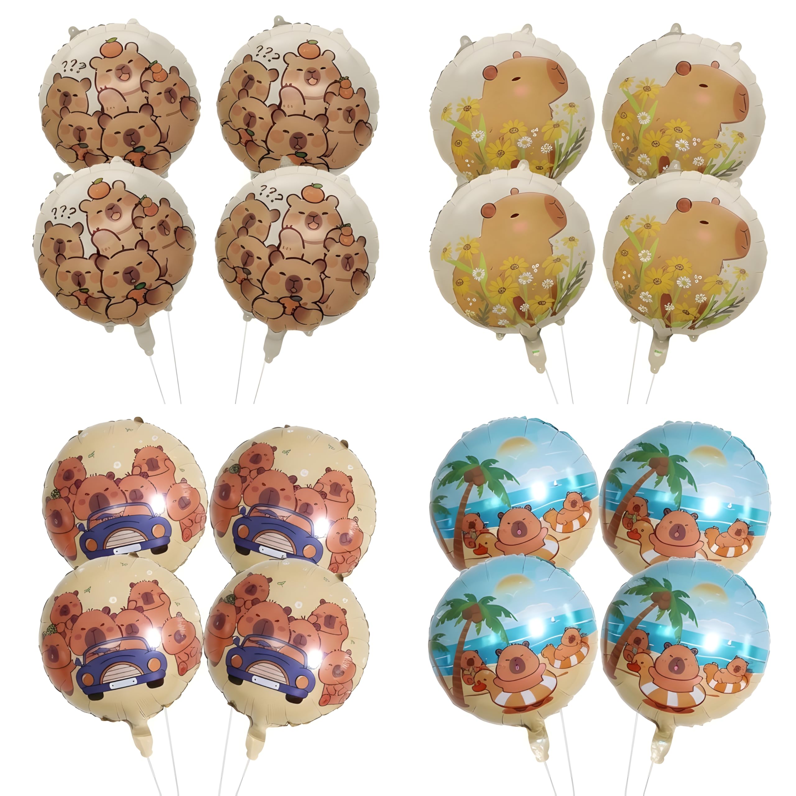 16Pcs Capybara Foil Balloons, Capybara Birthday Decorations, Capybara Themed Party Supplies, Animal Themed Decorations for Animal Themed Parties Birthday Celebrations Weddings, Perfect Party Supplies