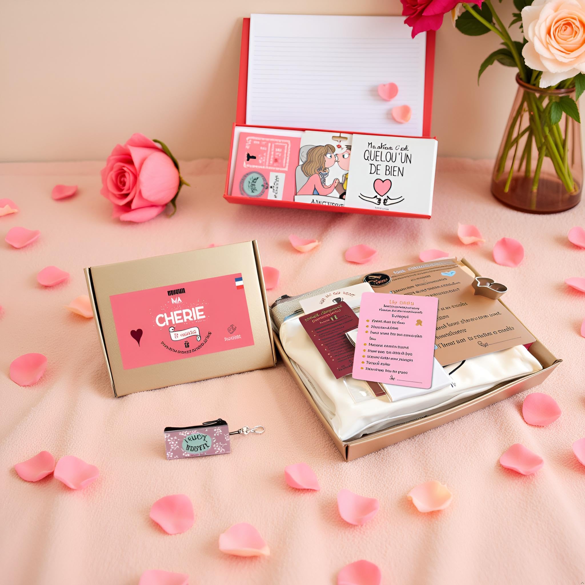 Calendrier Evenement Coffrets cadeau Couple x2 Mon Cheri et MA Cherie- 25 Surprises Romantiques Femme/Homme - Box Cadeaux pour Amoureux Monsieur et Madame - Made in France