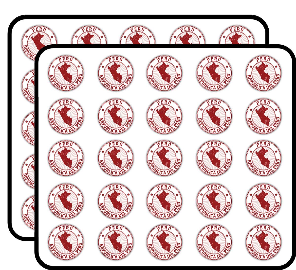 Peru Map Grunge Rubber Stamp Decorative Scrapbooking Sticker Waterproof Vinyl Stickers for Water Bottle, Laptop & Phone Case – 50 Pack