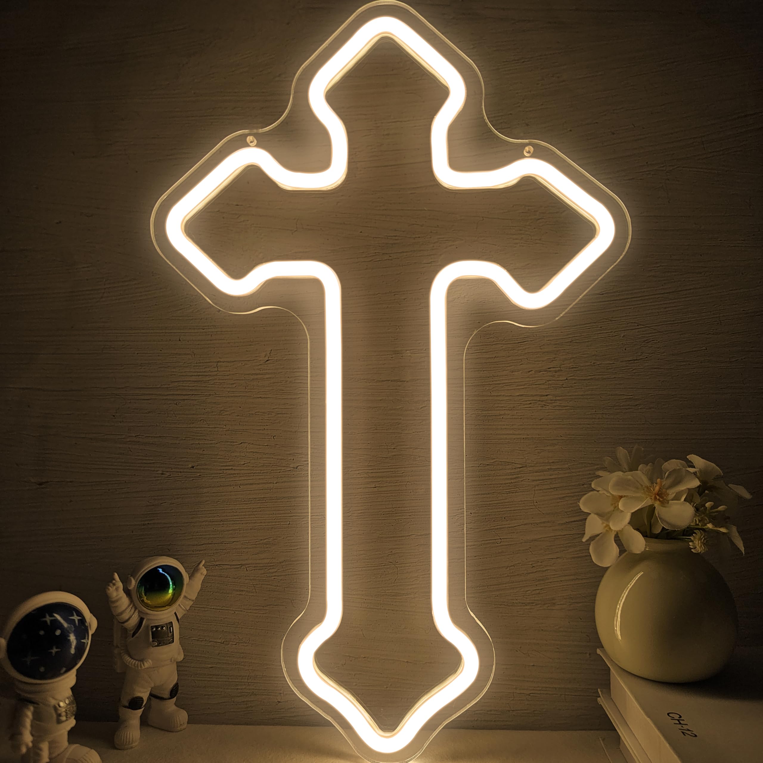 Enseigne Cross Neon, Signe De La Lumière Néon De L'enseigne