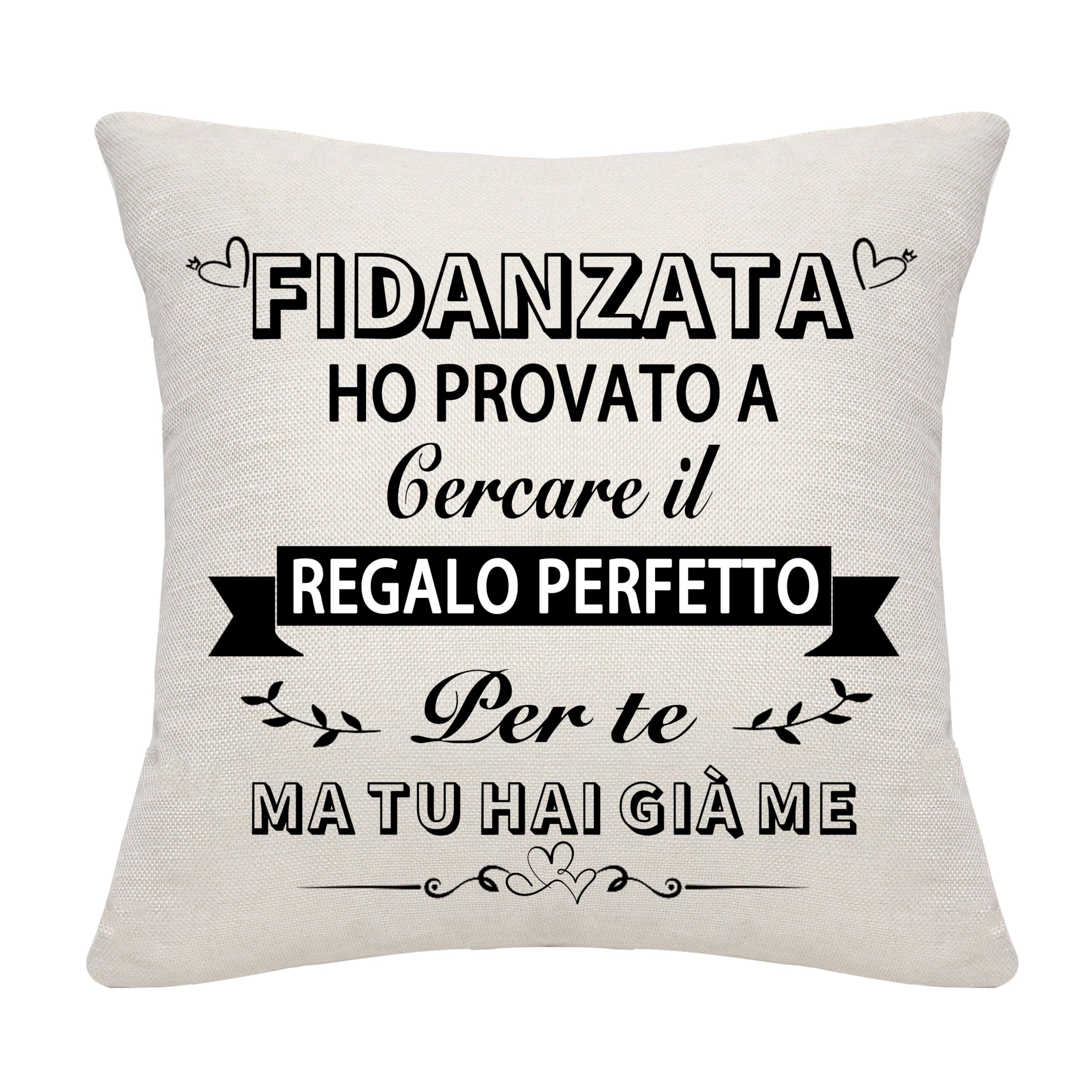 Bommex Divertente Cuscino Copertura per la Ragazza dal Ragazzo Divertente Fidanzata Regalo di Compleanno San Valentino Anniversario Regalo di Natale (fidanzata)