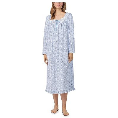 Eileen West Cotton Knit Long Sleeve Long Nightgown Women
