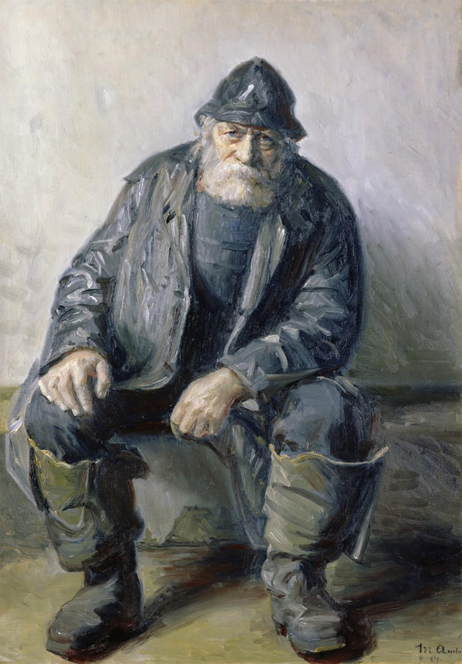 POSTERIIk Vintage Print Pop Art Landscape Artwork Fisherman by Michael Peter Ancher Art Prints for Office Home Decor 60x90cm