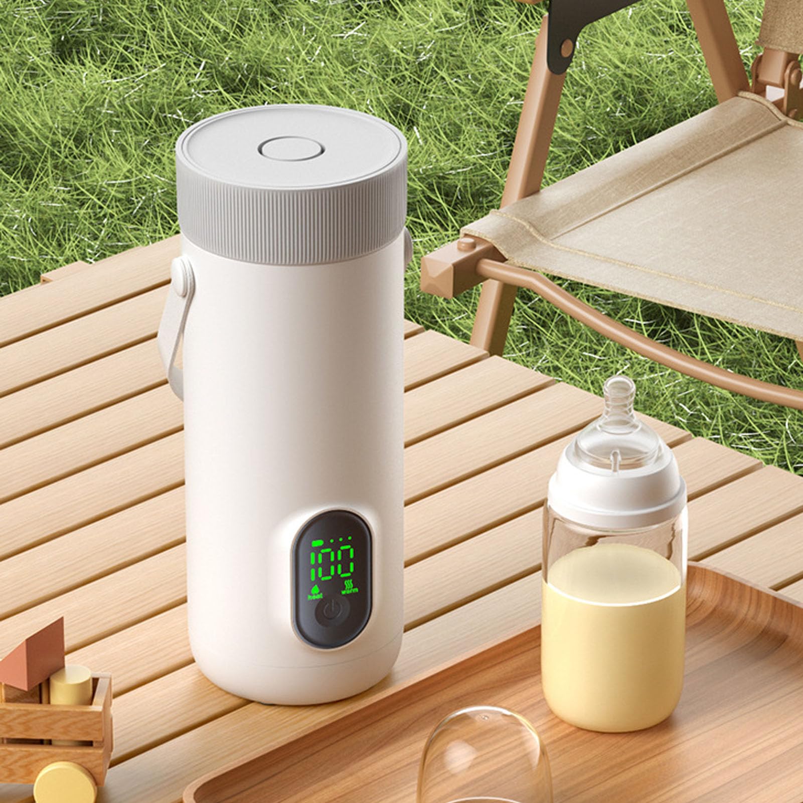 ZIZEV Travel Electric Kettle, 350ML Portable USB Rechargeable Hot Water Boiler Heater with 27000mAh Battery & Auto Shut Off for Outdoor Camping Hiking Car Kettle Water Boiler (US Plug)