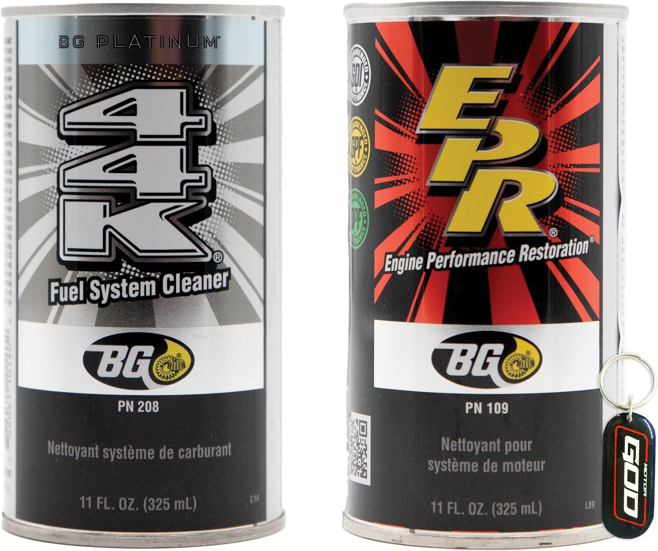 BG Platinum 44K Fuel System Cleaner & BG 109 EPR Engine Performance Restore– 11 Fl Oz Key Chain