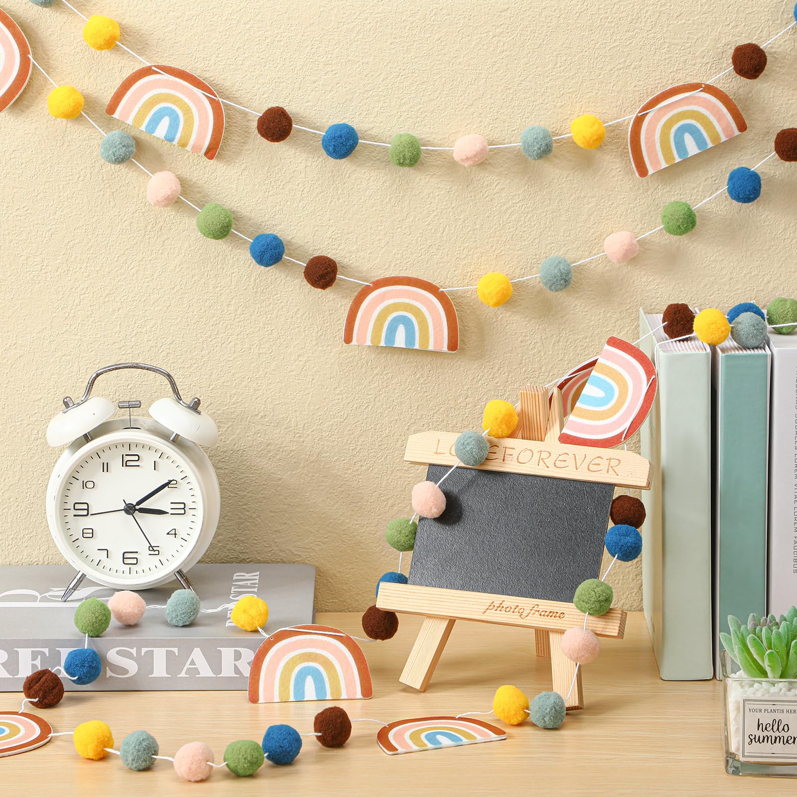 Snapklik.com : 3 Pcs Rainbow Felt Garland Boho Classroom Decor Back To ...
