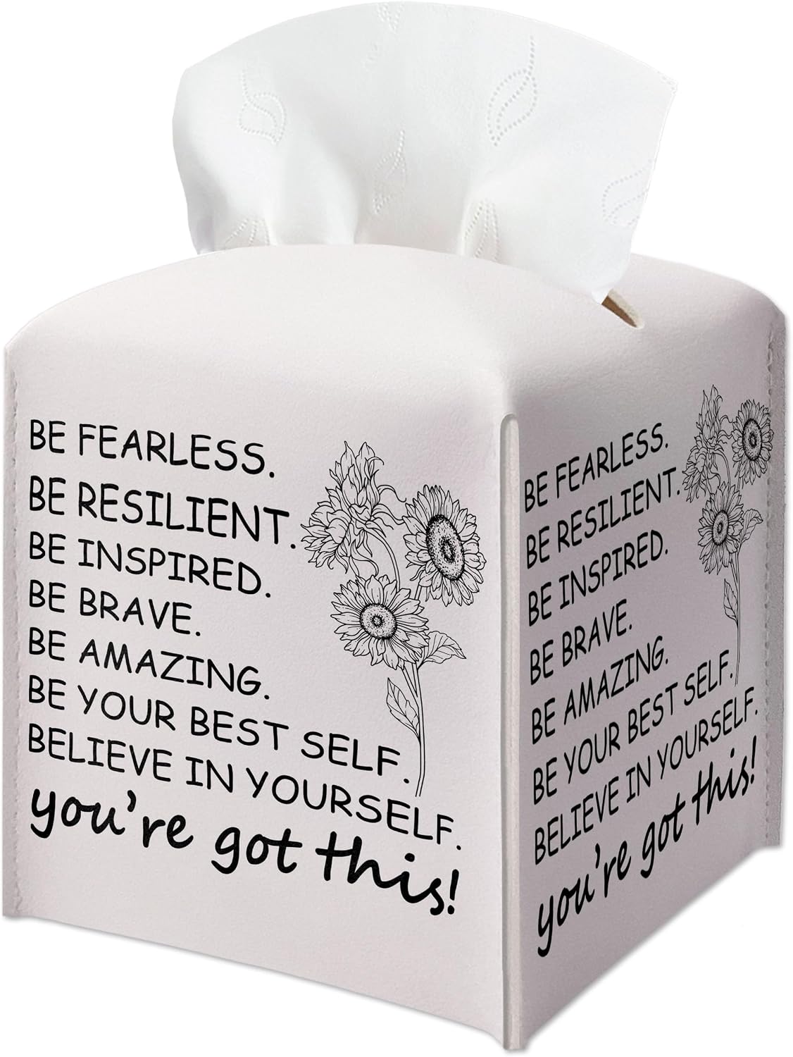 Christian Desk Decor Tissue Box Cover, Consider The Lilies Tissue Box Cover Holder for Women, Decorative Toilet Paper Holder for Prayer Room, Office Desk Decor, Christian Gift-A18