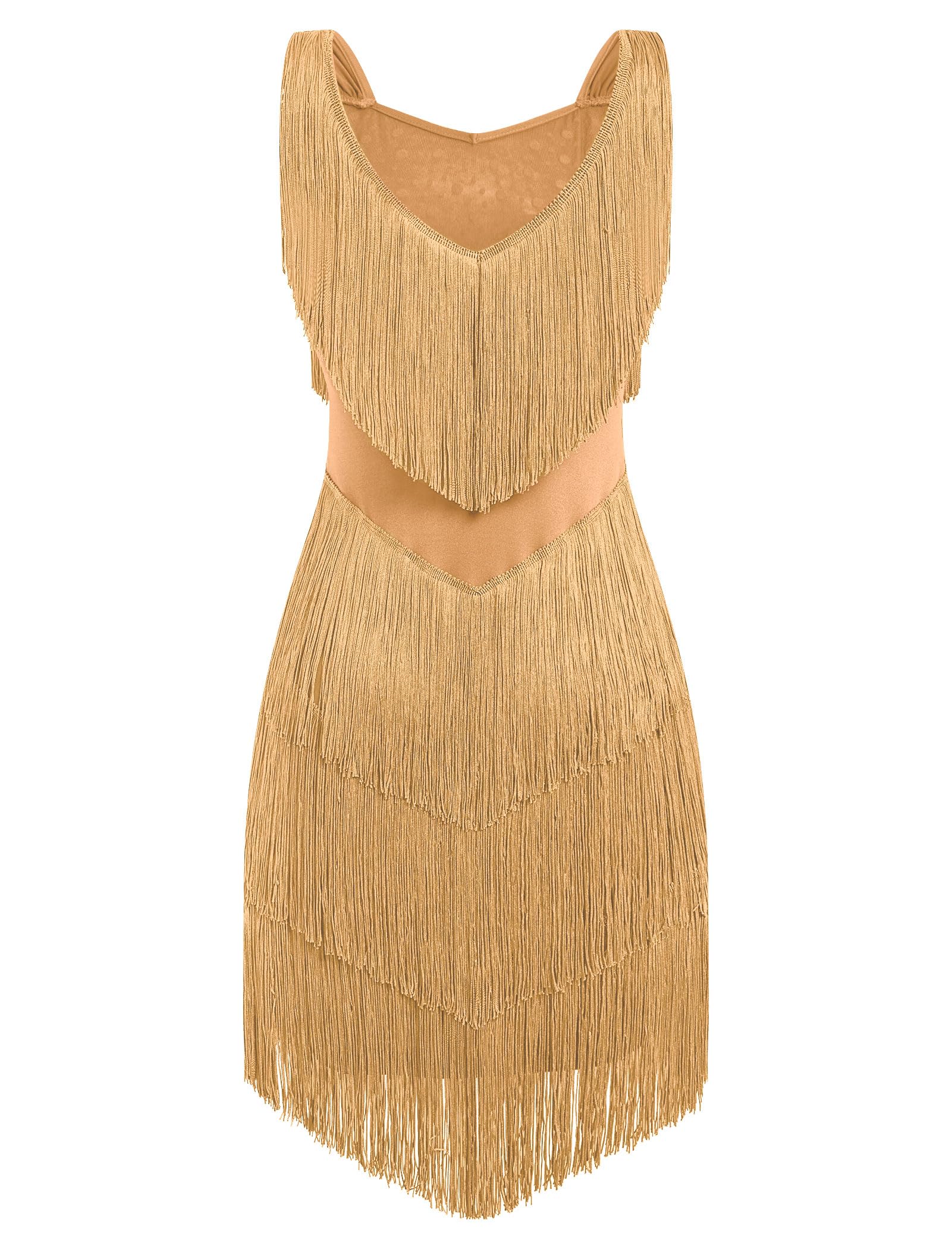 Strass, mehrlagiges Fransenkleid, Ballsaal, Latein-Tanzkleid für Damen, Quaste, Flapper, 1920er Jahre, Gatsby, Salsa, Tango, Tanzoutfit