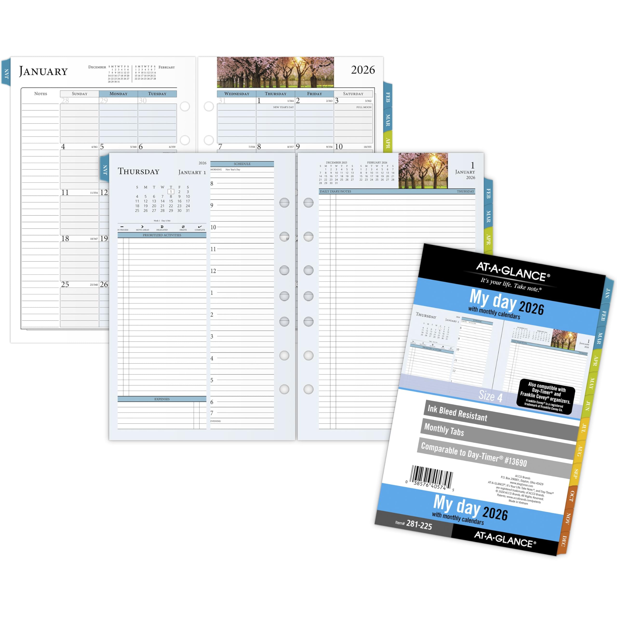 AT-A-GLANCE 2026 Daily Planner Refill – Two Pages Per Day, 8.5 X 11, Loose-Leaf For 7-Ring Binders