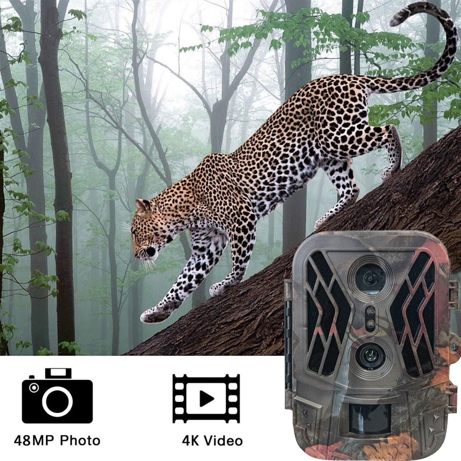 Kamera Myśliwska Z Dwoma Obiektywami Na Zewnątrz Noktowizor Fotopułapki Obserwacyjna Dzikiej Przyrody WyraźNe Obrazy I Filmy(Only Camera-Charging Style)