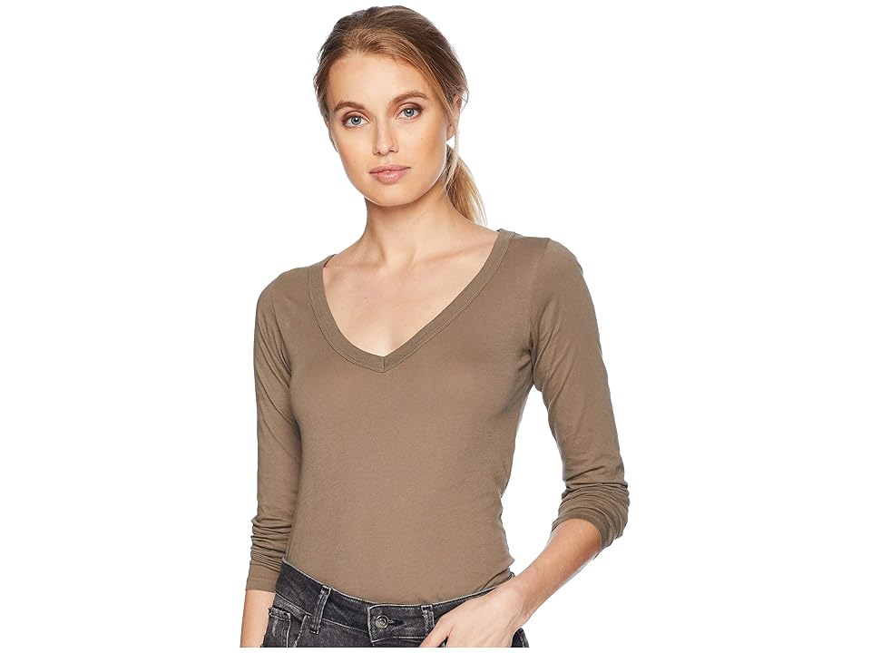 

LAmade Fitted V-Neck Tee (Bungee Cord) Women's Long Sleeve Pullover
