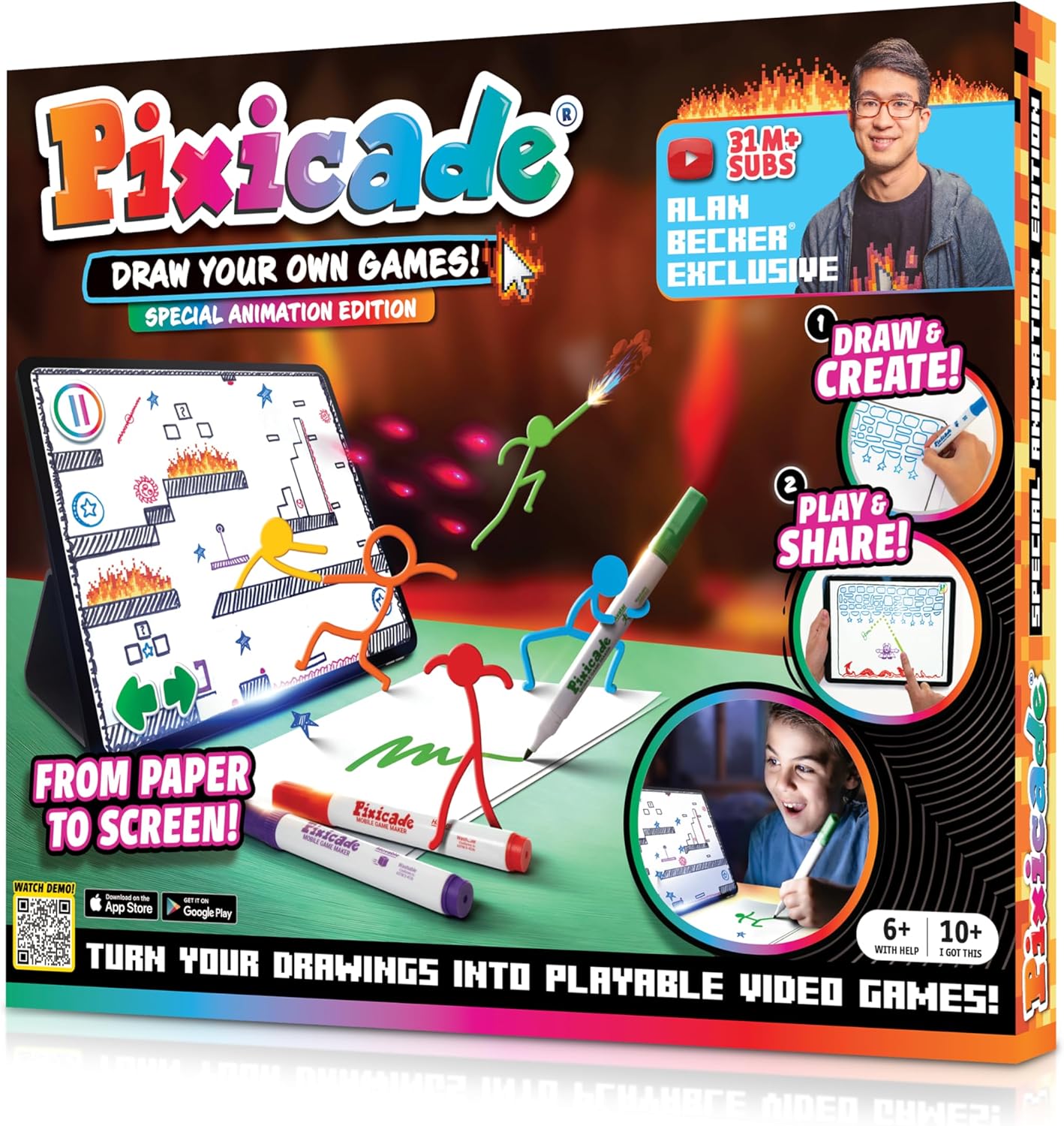 Pixicade! Special Animation Edition – Alan Becker | Turn Drawings Into Playable Video Games! | Doodle & Draw, Snap Play & Share Instant Video Games! | Mobile Video Game Maker | Ages 6 and Up Pixicade! Special Animation Edition – Alan Becker | Turn Drawings Into Playable Video Games! | Doodle & Draw, Snap Play & Share Instant Video Games! | Mobile Video Game Maker | Ages 6 and Up