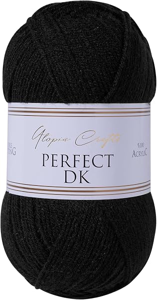 Utopia Crafts DK Double Knitting Yarn 100g (1, Black) - 1