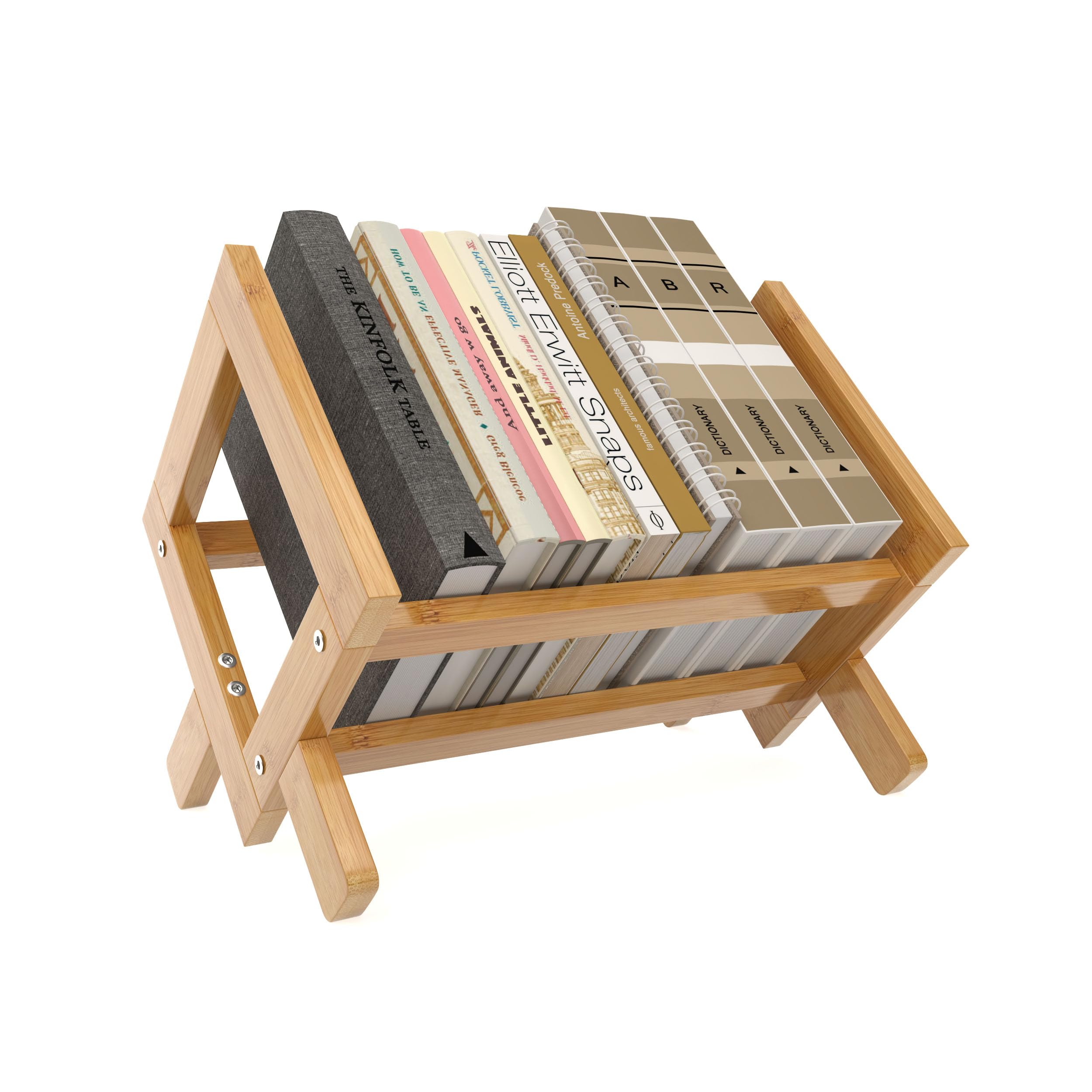 libreria da scrivania, organizer scrivania in bambù, 35x24.5x21cm, mini libreria legno bambini, porta libri da scrivania legno per ufficio, camera dei bambini(bamboo color)