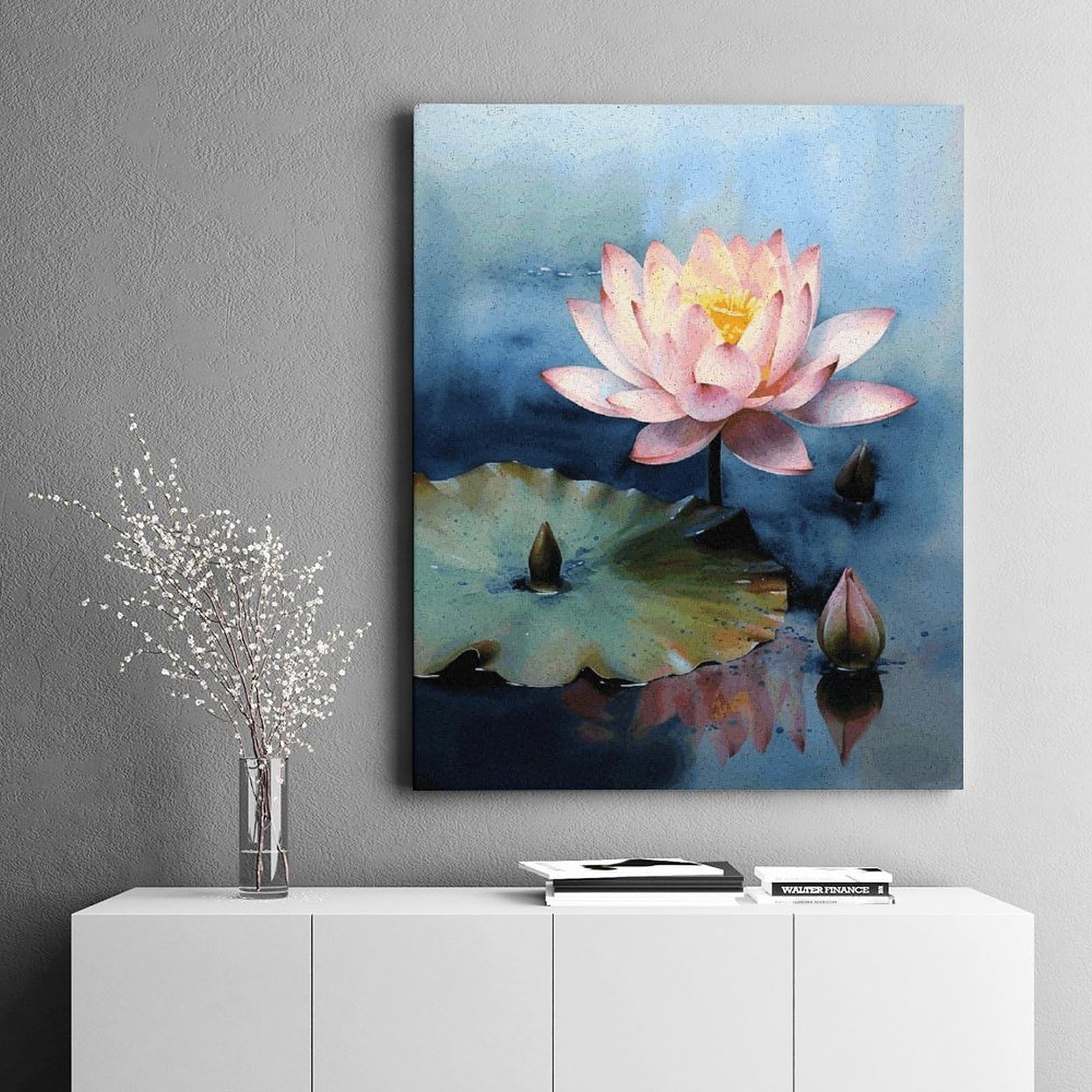 Amazon.co.jp: YKUDBN 数字によるペイント、蓮の花の絵画プリント