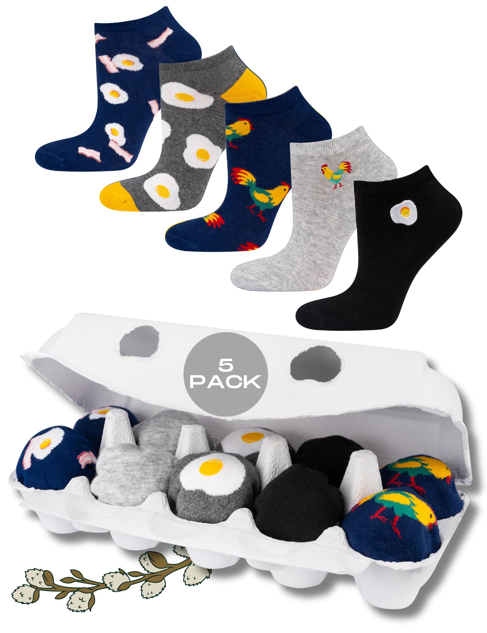 soxo Easter Egg Socks Men Funny Women Gifts Mens Cotton Sock Ladies Gift Men's Presents 2.5-6.5 Easter 5 Pairs