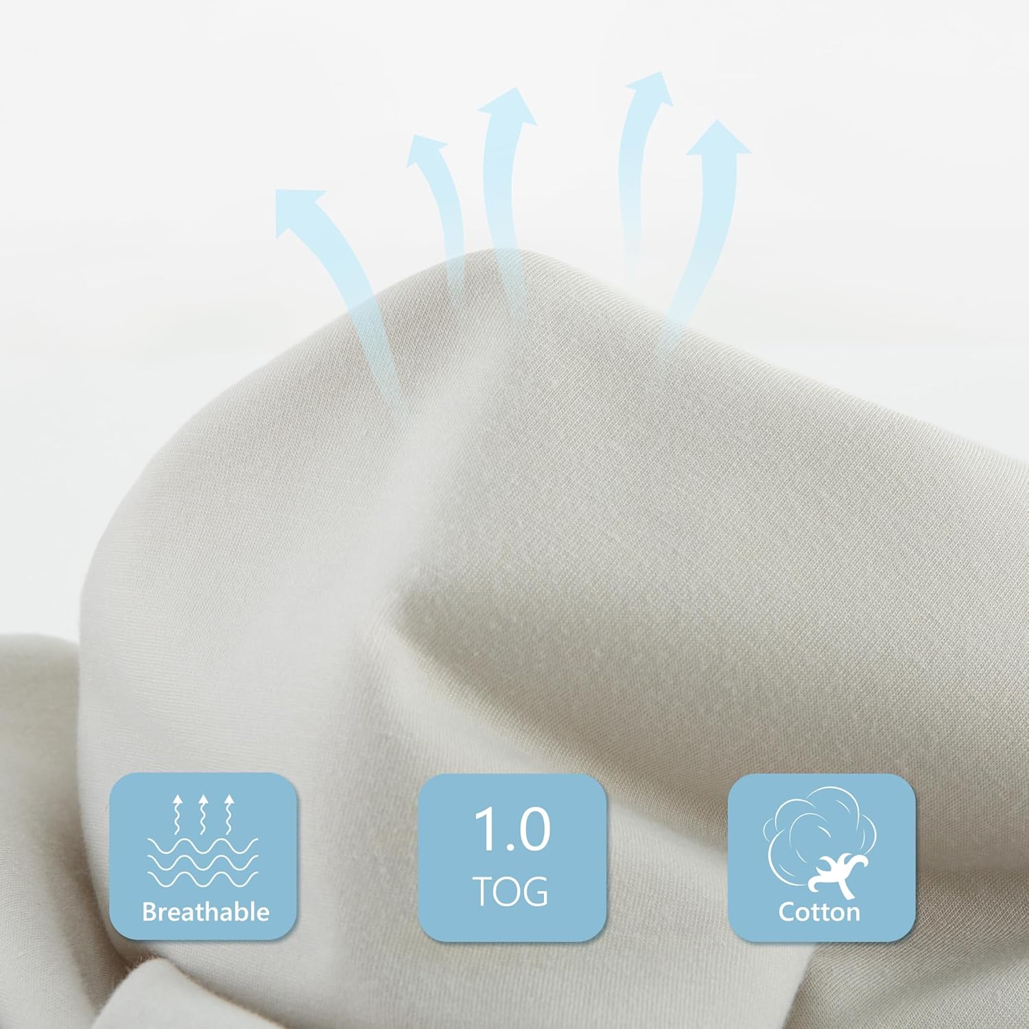 TILLYOU Baby Sleep Sack 18-24 Months, 1.0 Tog Soft Double Zipper Sleeping Sack Wearable Blanket, Gray - Image 5