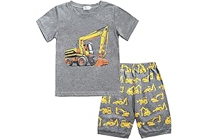 Boys Pajamas Size 3: Cool Dinosaur & Excavator Jammies for Summer