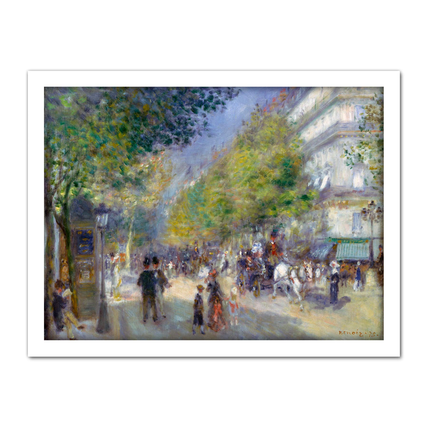 Renoir French The Grands Boulevards Large Framed Art Print Poster Wall Decor 18x24