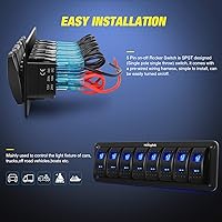 Vista 3 de Nilight Panel de Interruptor Basculante de 8 Bandas de Aluminio, Interruptor Basculante de Palanca de 5 Pines, Interruptor de Encendido/Apagado, Azul