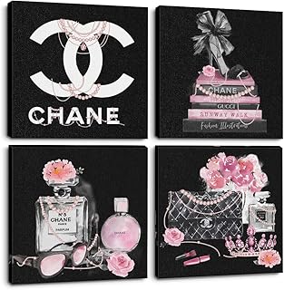 12 Pink Kitchen Ideas for Soft Playful Charming Style 116 QINGTAI 4 PCs Pink Fashion Canvas Wall Art Black and White Decor Aesthet...