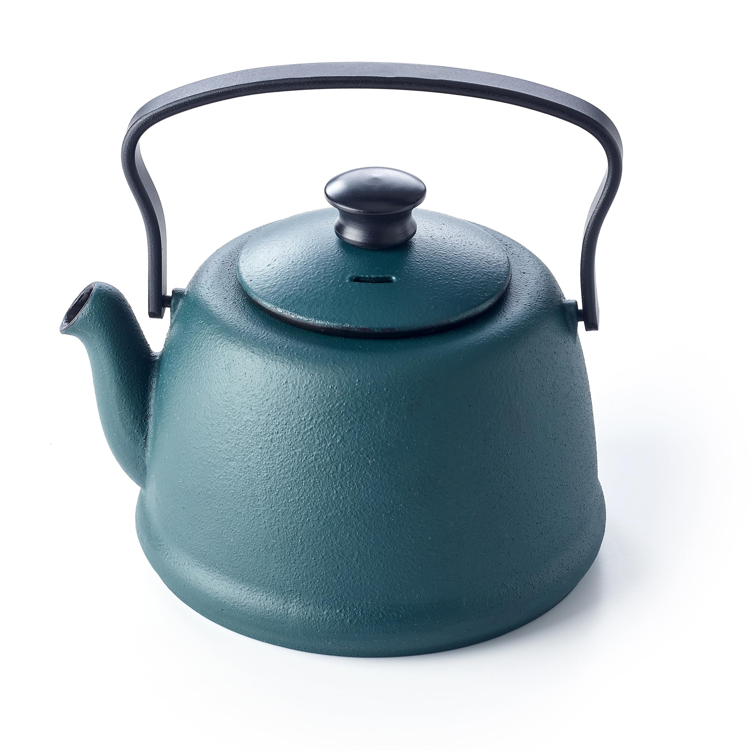 Beka Junna théière en fonte 1 L - Théière avec infuseur en inox, anse rabattable et bec verseur anti-​goutte - Bouilloire compatible avec tous feux - Couleur Forest