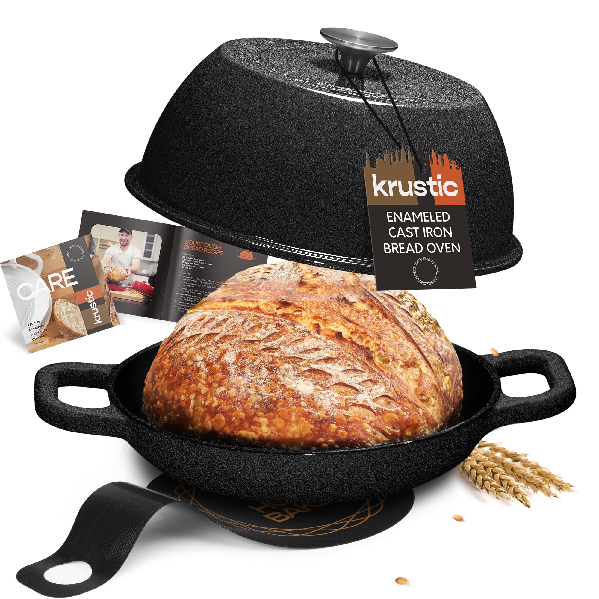 Krustic 6 Quart Enameled Cast Iron Dutch Oven