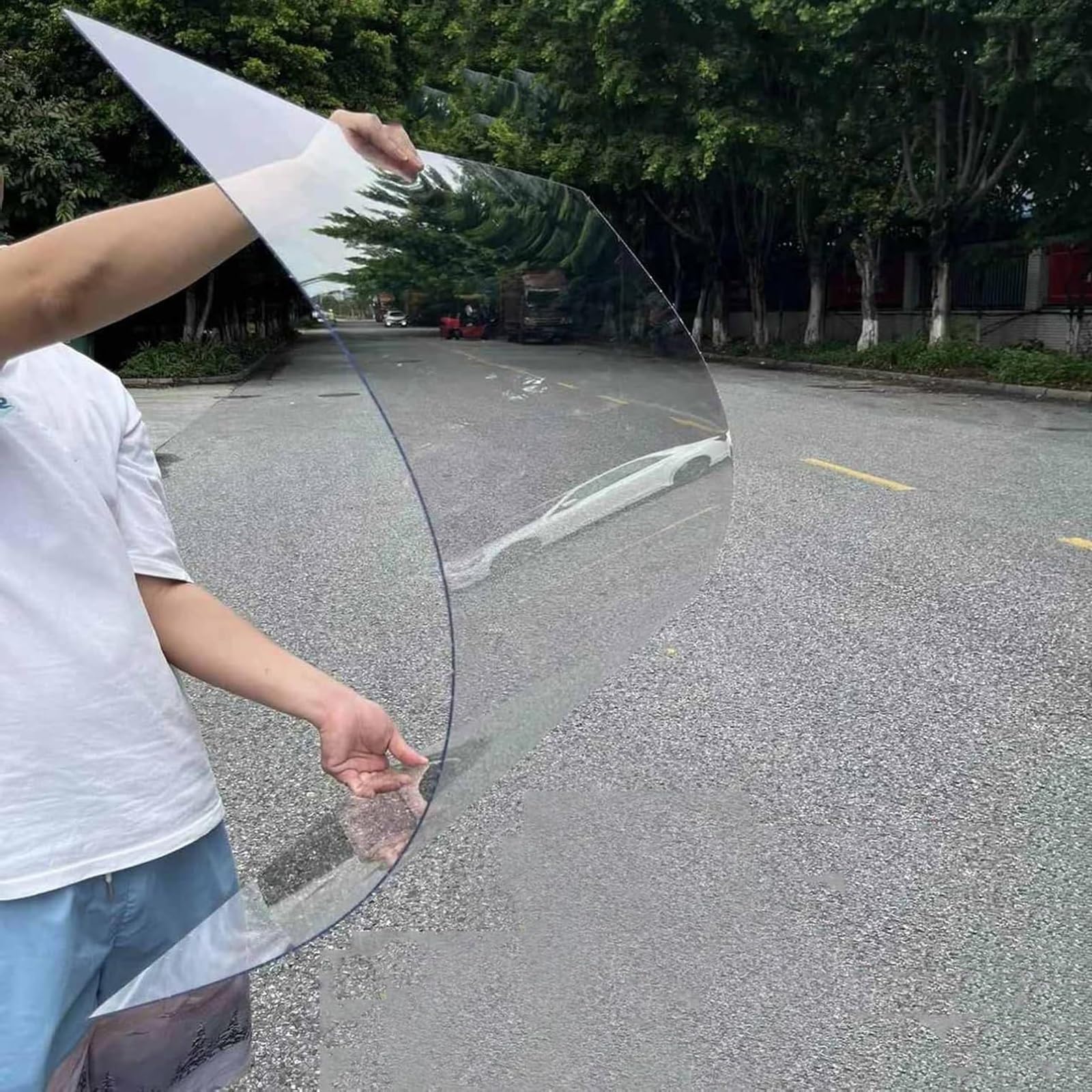 Paneles de Techo de policarbonato Transparente de 0,3 cm de Espesor. Láminas de plástico Transparente para Uso residencial y Comercial. Resistentes al Viento y la Lluvia. Fáciles de Cortar (
