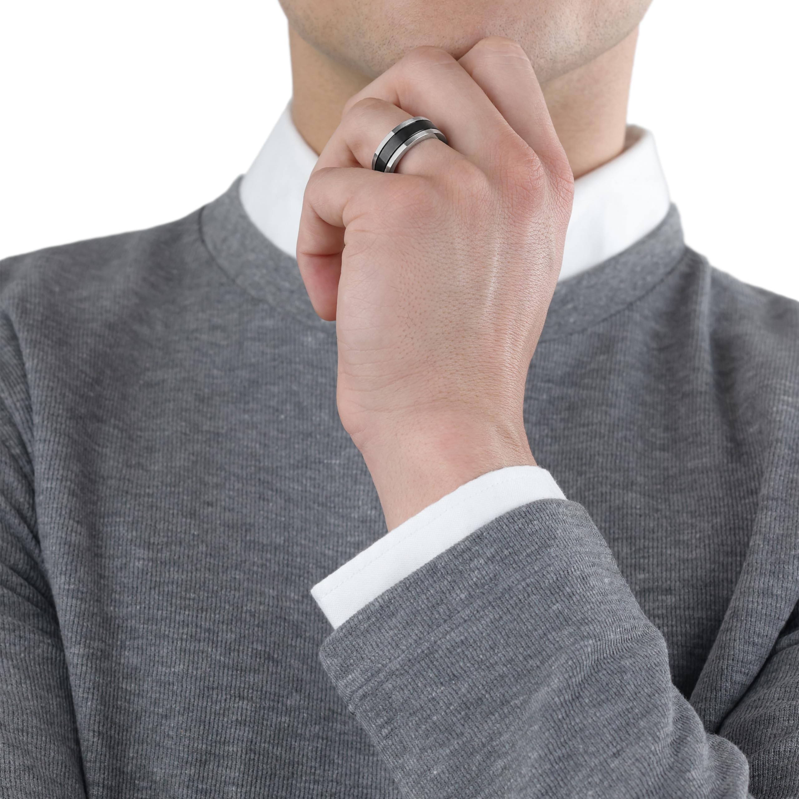 s.Oliver Ring Edelstahl Herren Ringe, Kommt in Schmuck Geschenk Box