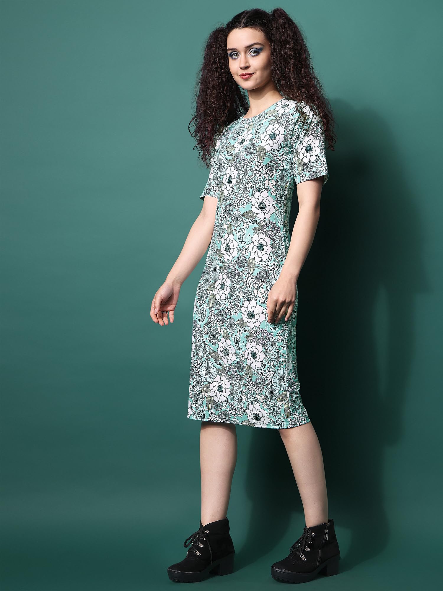 Purvaja Womens Bodycon Knee Length Dress (Wini-033-Peony_Green_X-Large)