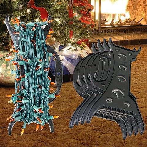 Miniatura 6 de CXLHO Paquete de 8 soportes de almacenamiento de luz de Navidad, almacenamiento de luz multiusos para festividades, cuerda de luz, organizador de